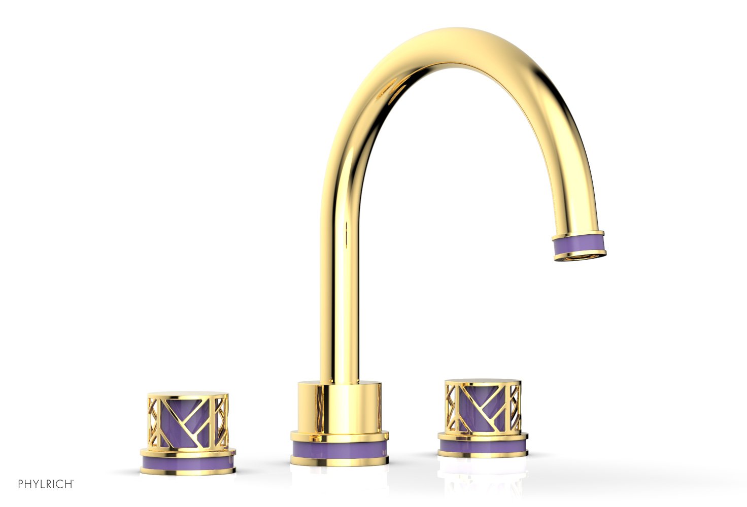 Phylrich JOLIE Deck Tub Set - Round Handles with "Purple" Accents