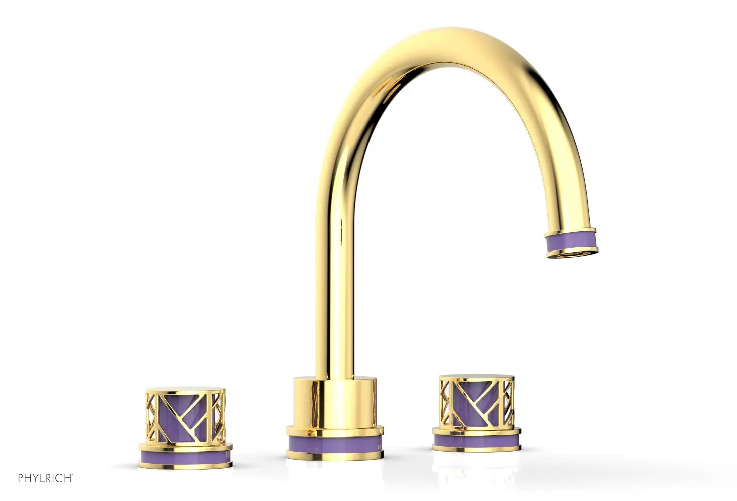 Phylrich JOLIE Deck Tub Set - Round Handles with "Purple" Accents by Phylrich