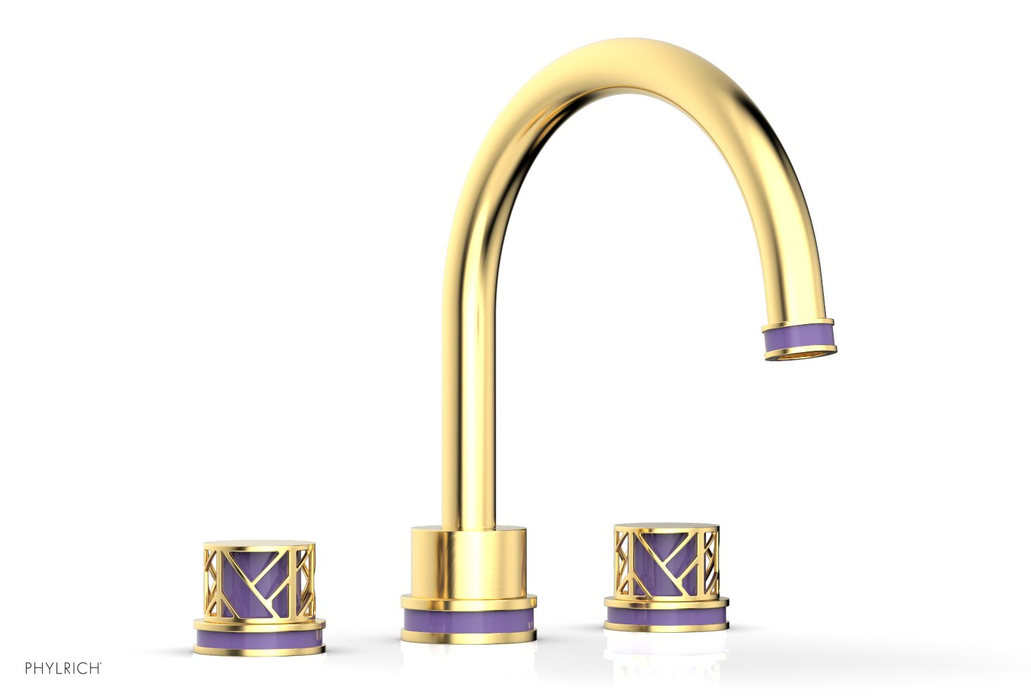 Phylrich JOLIE Deck Tub Set - Round Handles with "Purple" Accents