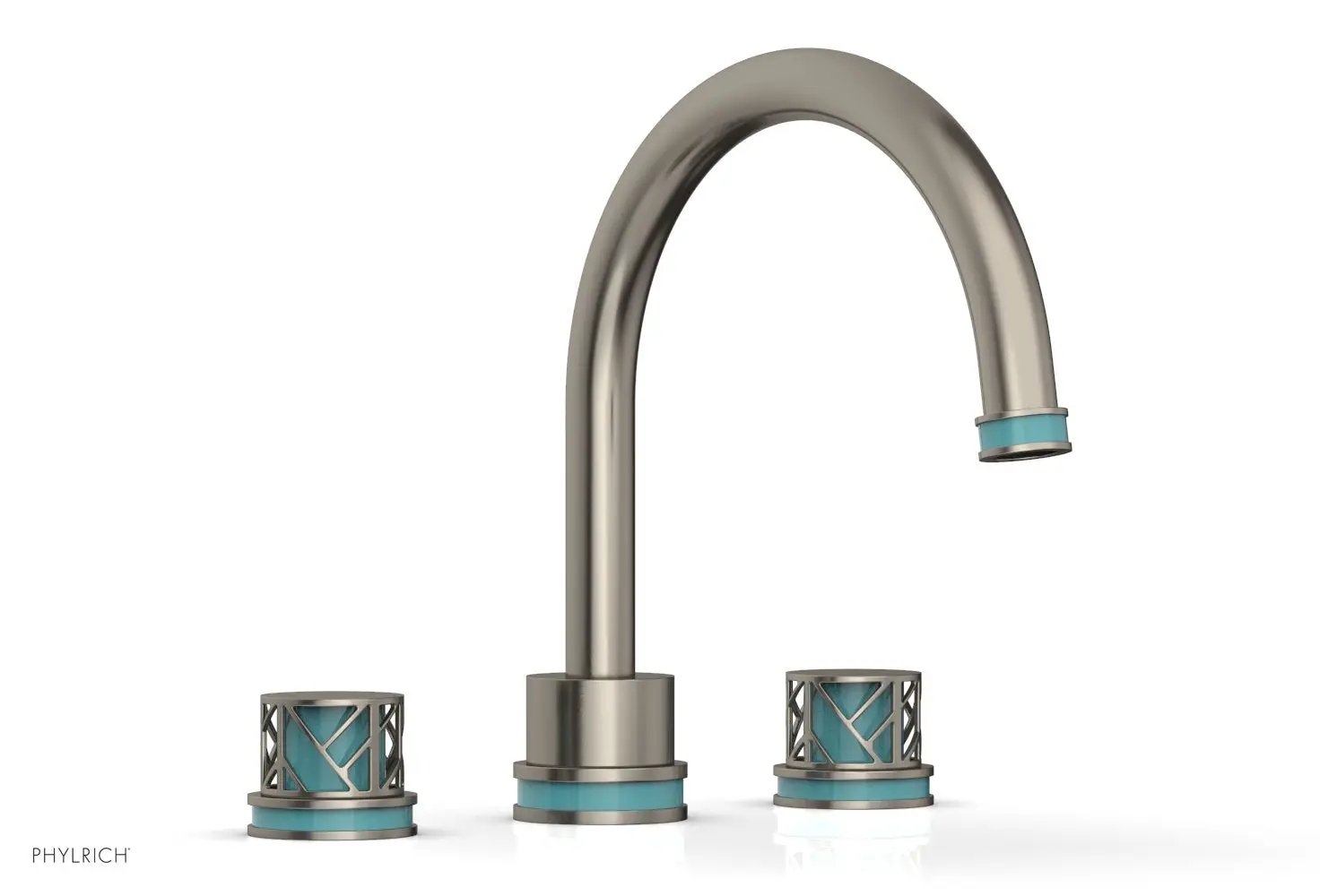 Phylrich JOLIE Deck Tub Set - Round Handles with "Turquoise" Accents by Phylrich