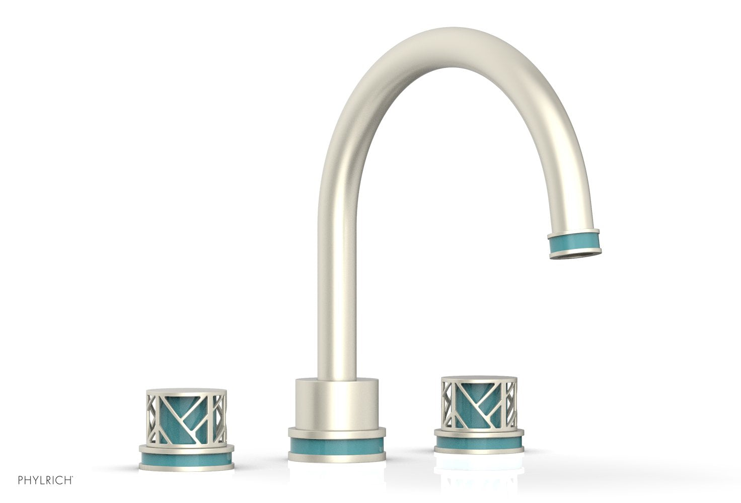 Phylrich JOLIE Deck Tub Set - Round Handles with "Turquoise" Accents