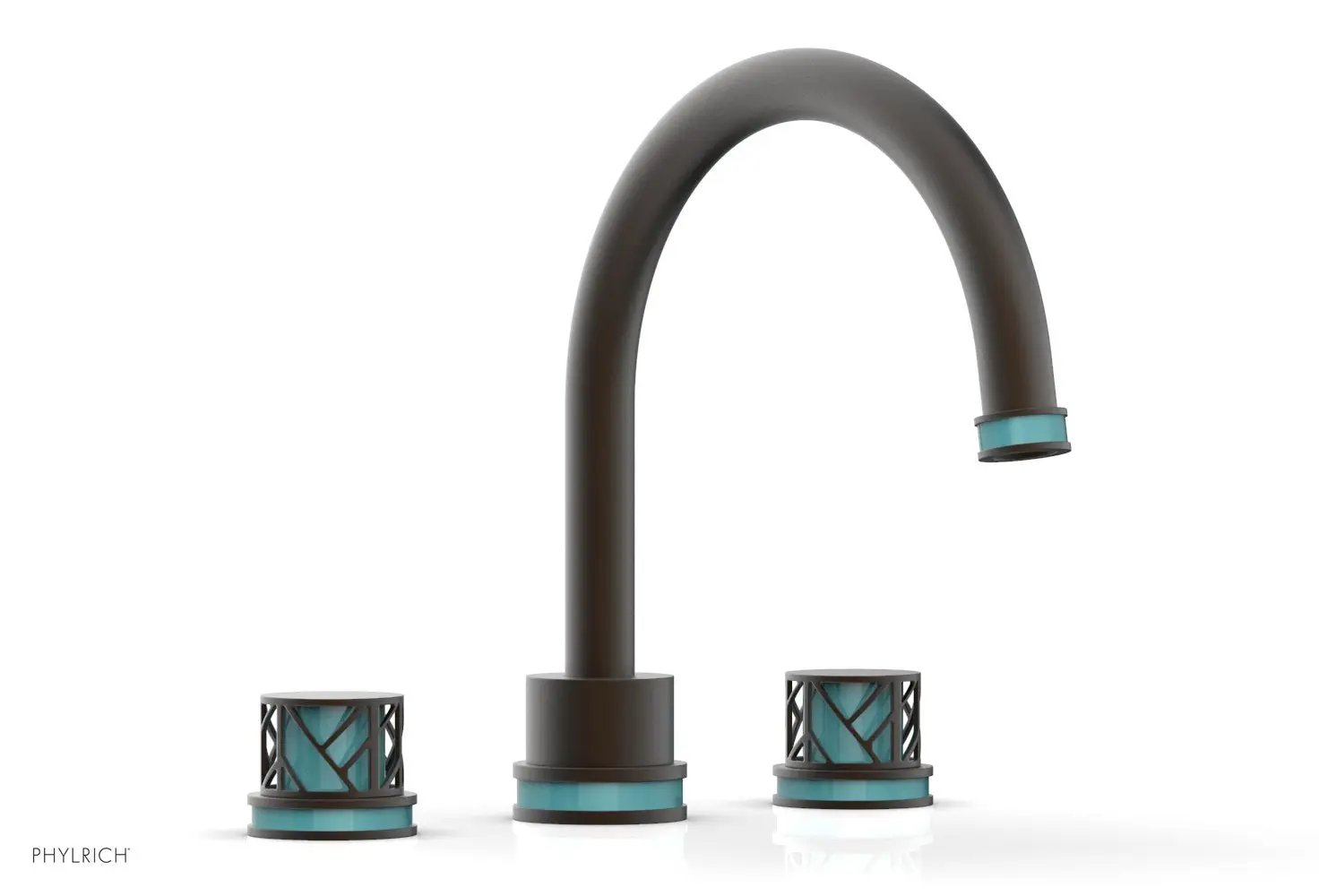 Phylrich JOLIE Deck Tub Set - Round Handles with "Turquoise" Accents by Phylrich