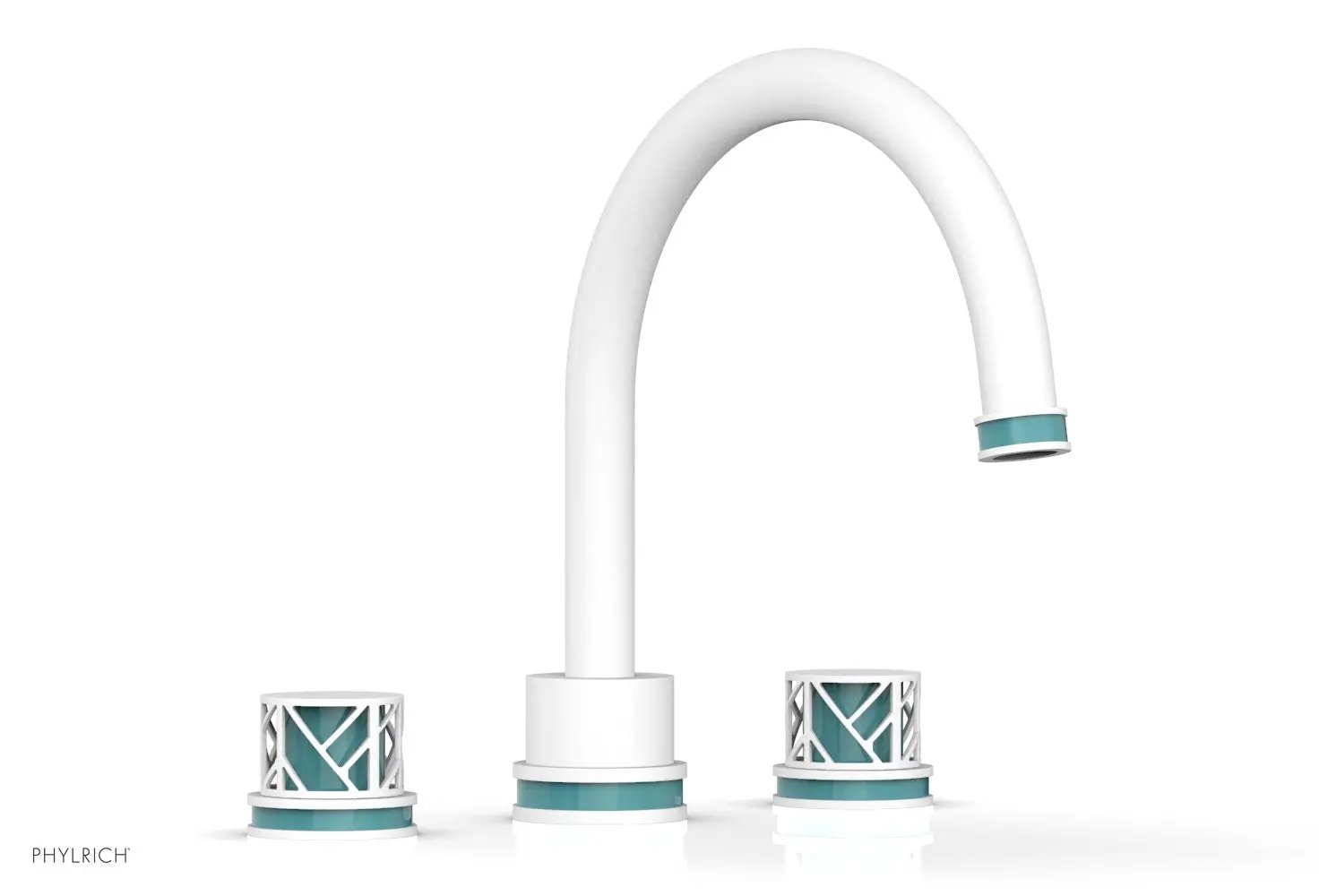 Phylrich JOLIE Deck Tub Set - Round Handles with "Turquoise" Accents by Phylrich