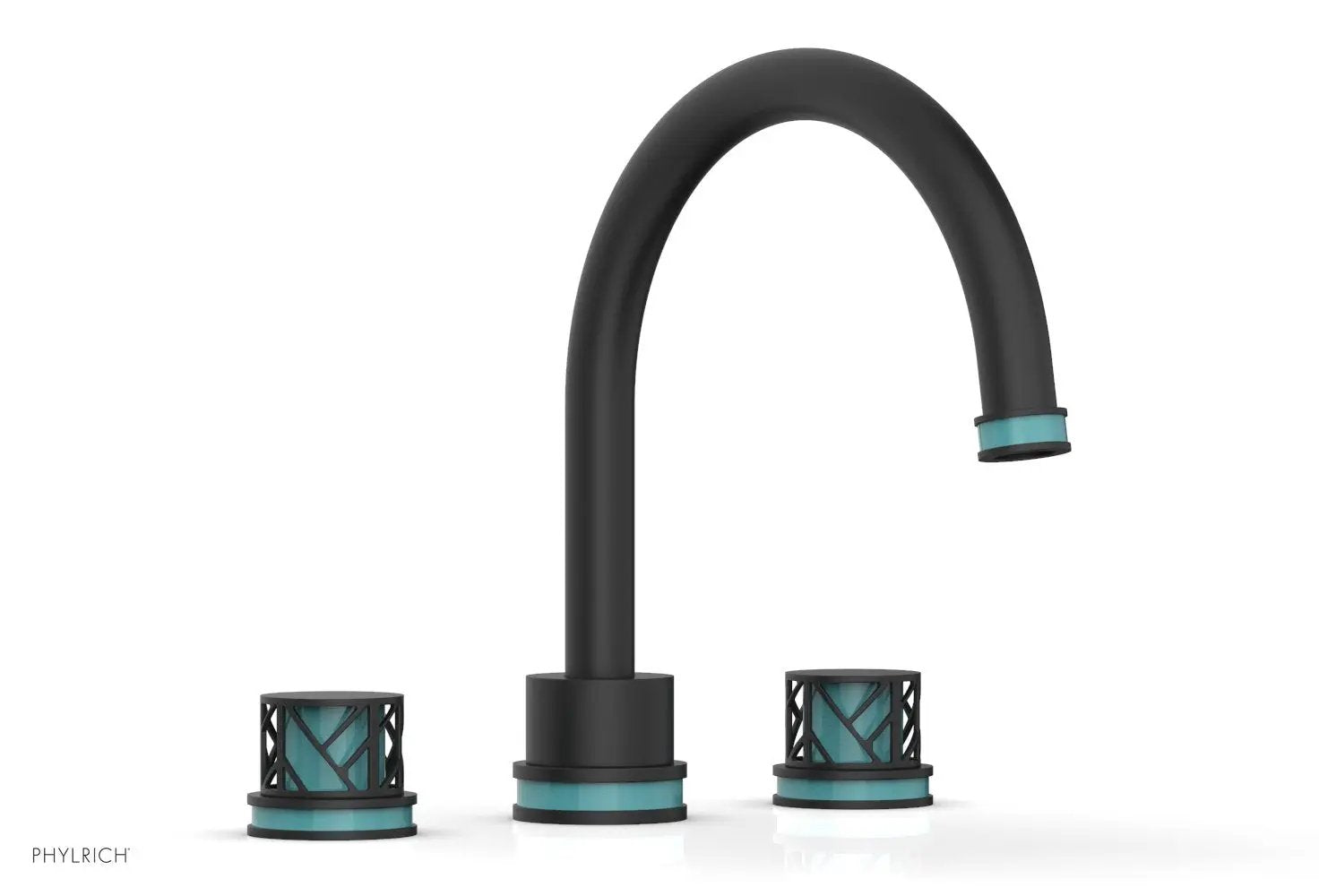 Phylrich JOLIE Deck Tub Set - Round Handles with "Turquoise" Accents by Phylrich