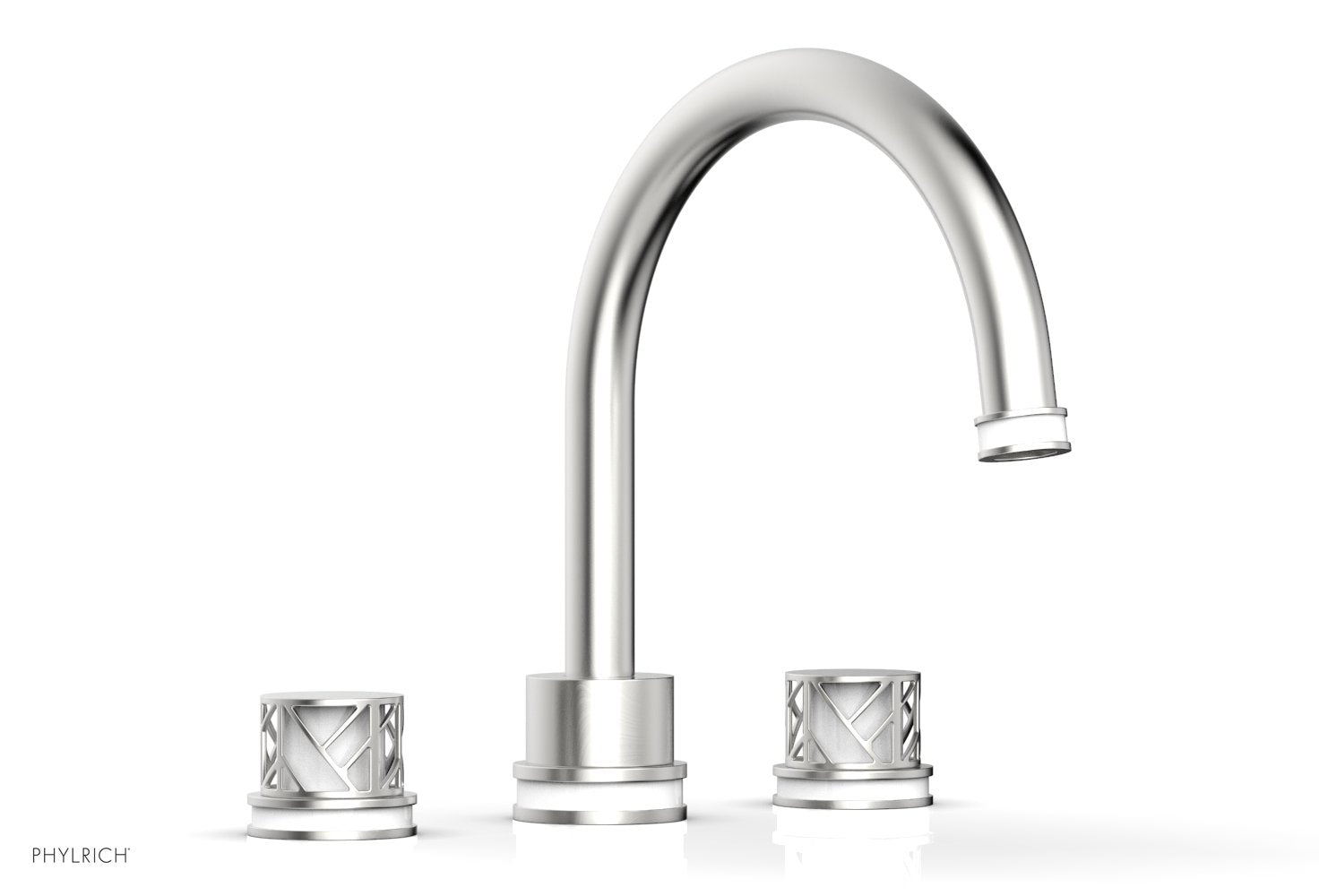 Phylrich JOLIE Deck Tub Set - Round Handles with "White" Accents