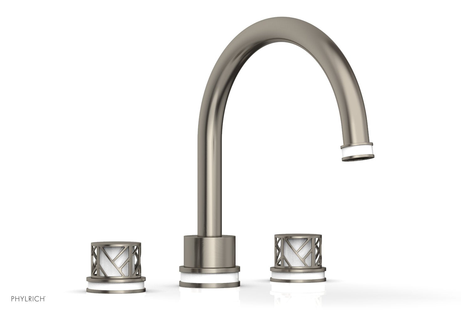 Phylrich JOLIE Deck Tub Set - Round Handles with "White" Accents