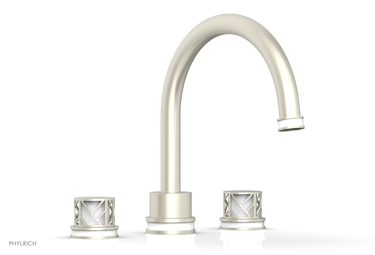 Phylrich JOLIE Deck Tub Set - Round Handles with "White" Accents