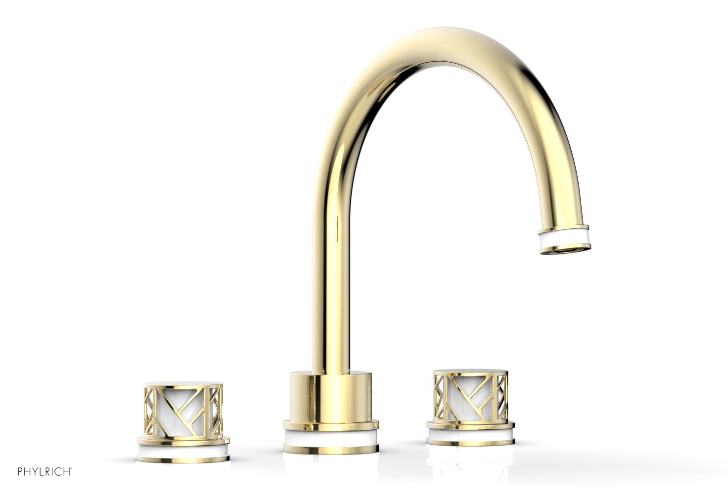 Phylrich JOLIE Deck Tub Set - Round Handles with "White" Accents