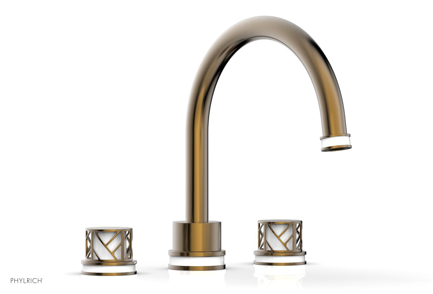 Phylrich JOLIE Deck Tub Set - Round Handles with "White" Accents