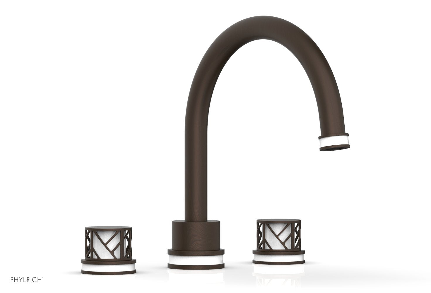 Phylrich JOLIE Deck Tub Set - Round Handles with "White" Accents