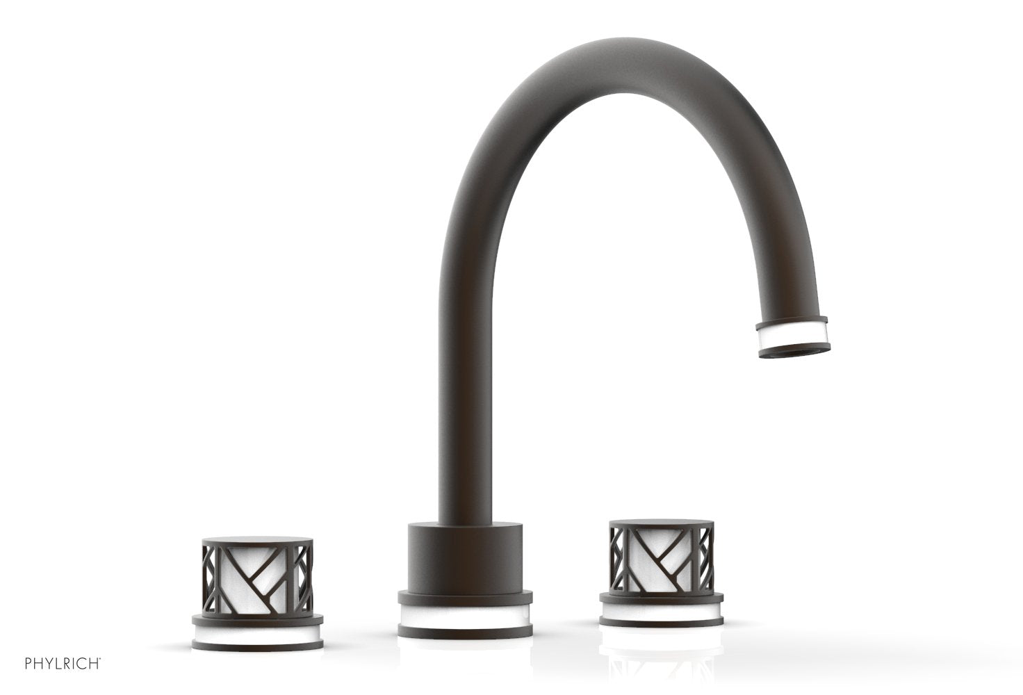 Phylrich JOLIE Deck Tub Set - Round Handles with "White" Accents