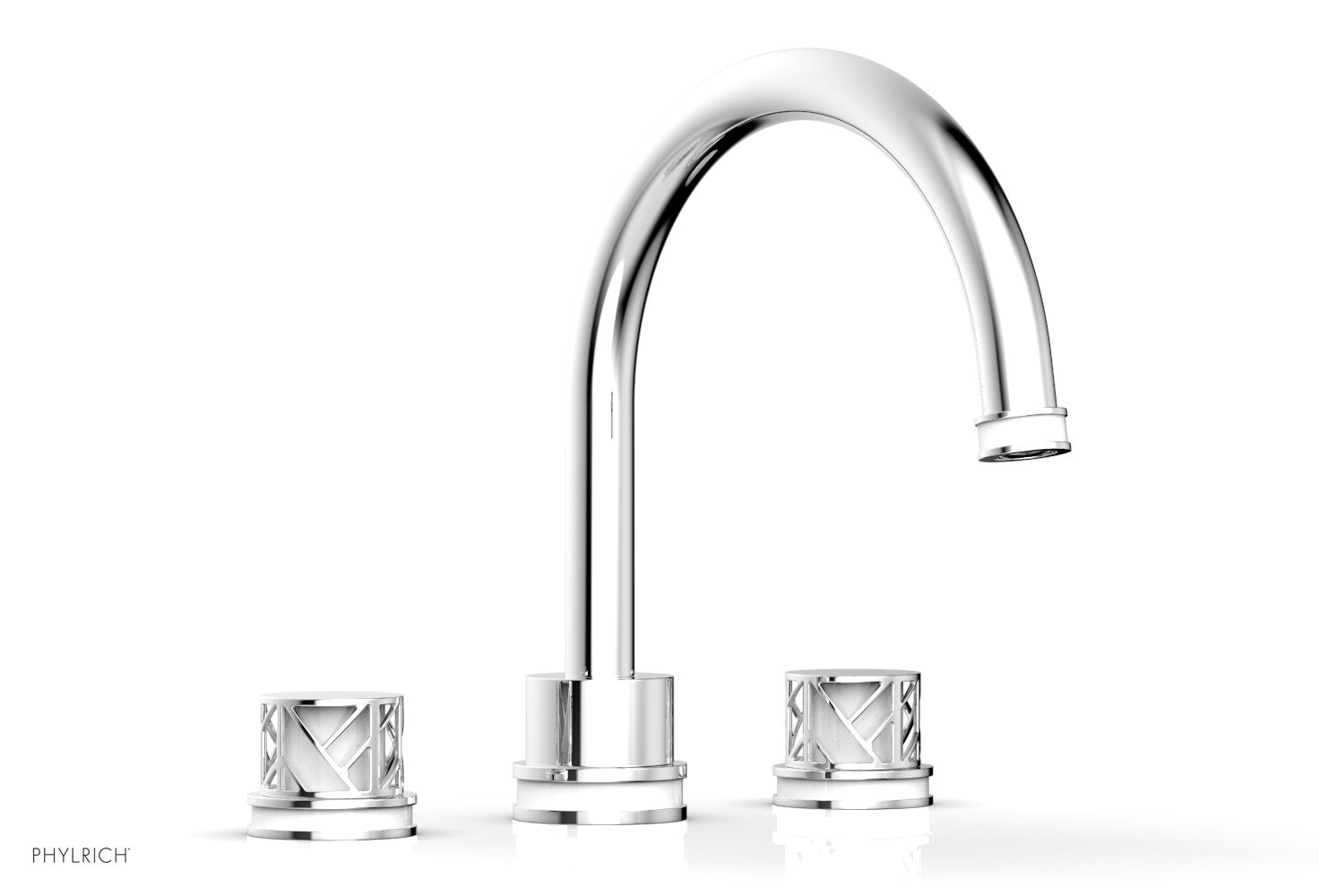 polished chrome deck tub set