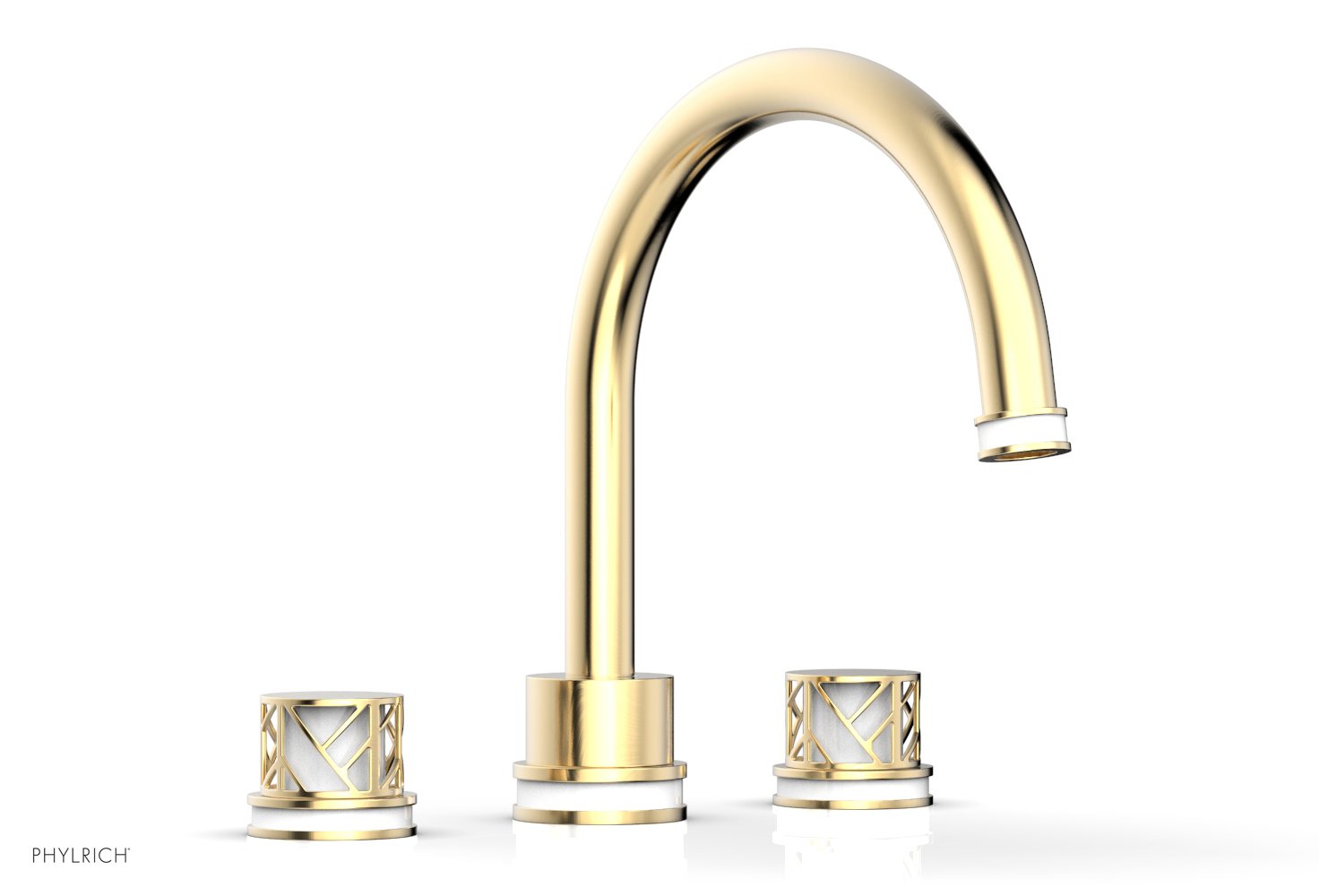 Phylrich JOLIE Deck Tub Set - Round Handles with "White" Accents