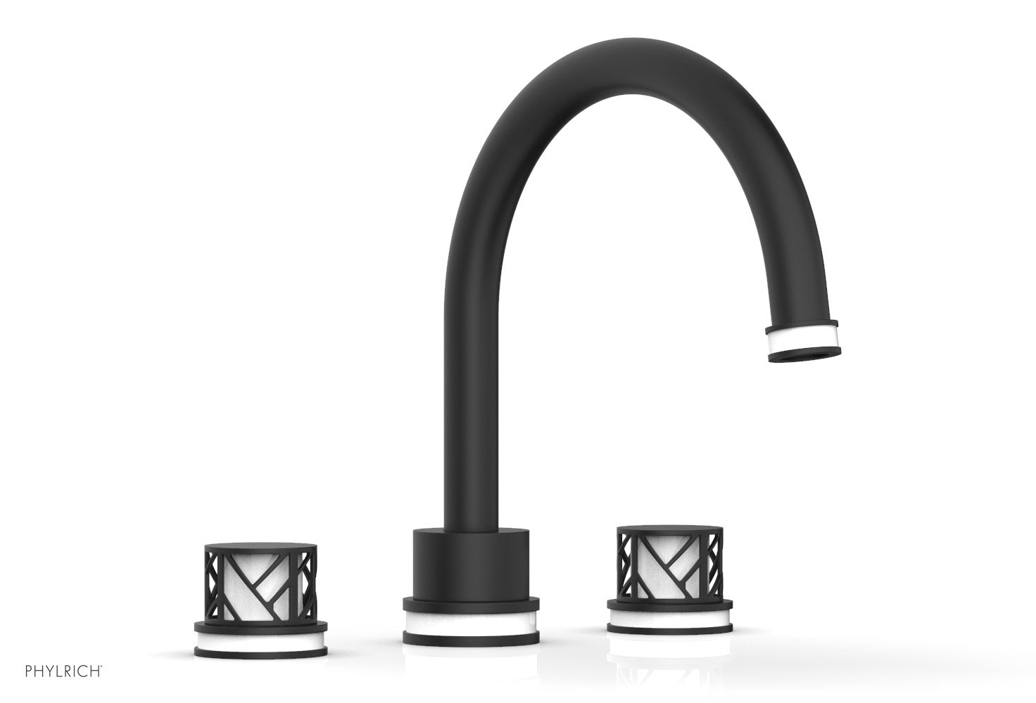 Phylrich JOLIE Deck Tub Set - Round Handles with "White" Accents