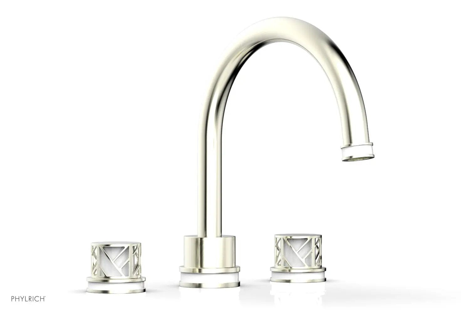 Phylrich JOLIE Deck Tub Set - Round Handles with "White" Accents by Phylrich