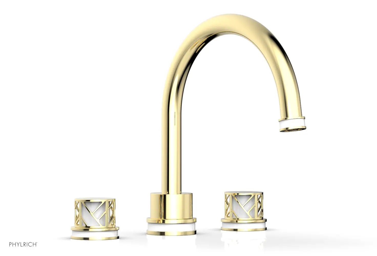 Phylrich JOLIE Deck Tub Set - Round Handles with "White" Accents by Phylrich