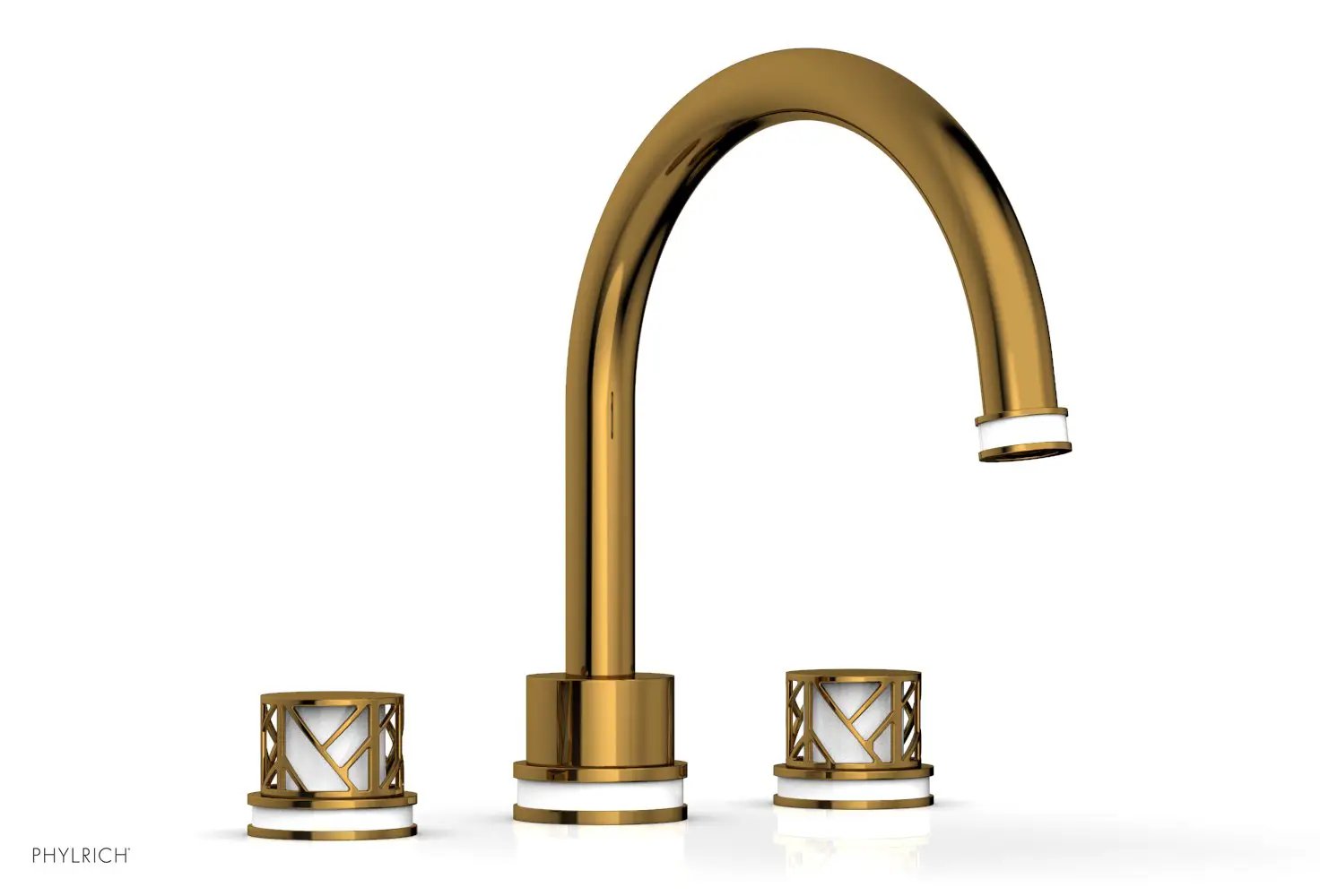 Phylrich JOLIE Deck Tub Set - Round Handles with "White" Accents by Phylrich