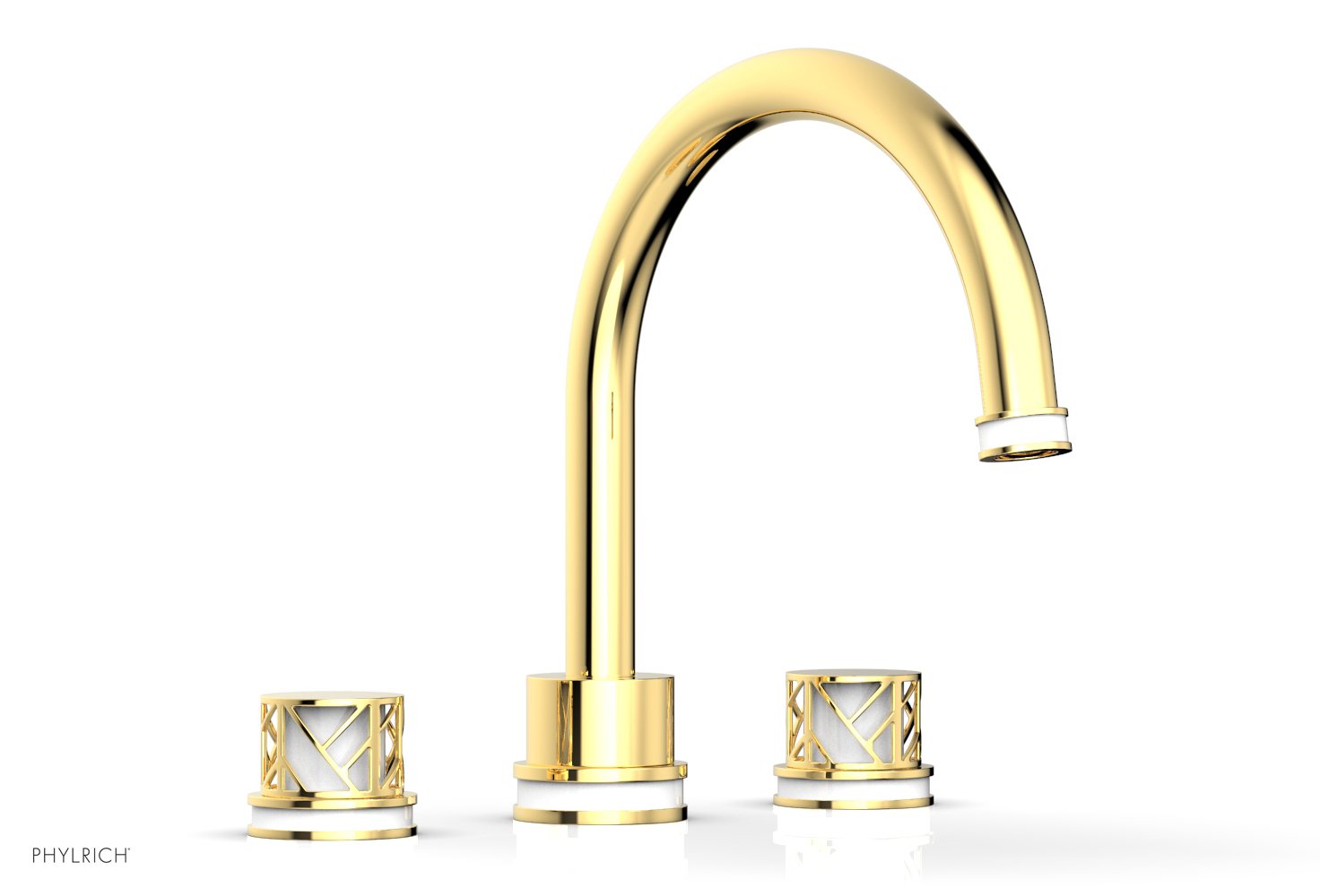 Phylrich JOLIE Deck Tub Set - Round Handles with "White" Accents