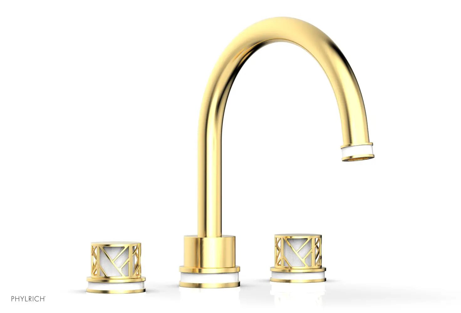 Phylrich JOLIE Deck Tub Set - Round Handles with "White" Accents by Phylrich