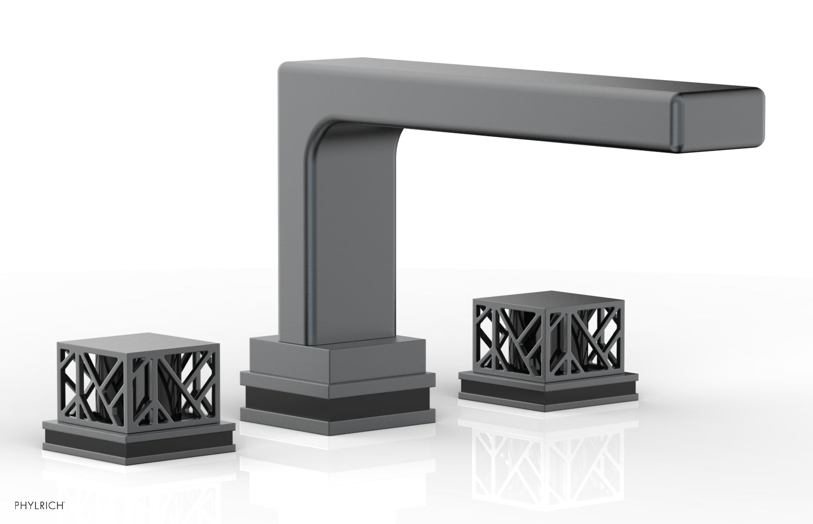 Phylrich JOLIE Deck Tub Set - Square Handles with "Black" Accents