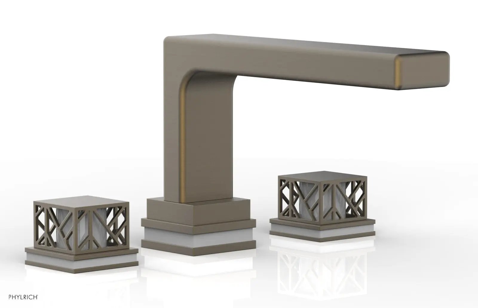 Phylrich JOLIE Deck Tub Set - Square Handles with "Grey" Accents by Phylrich