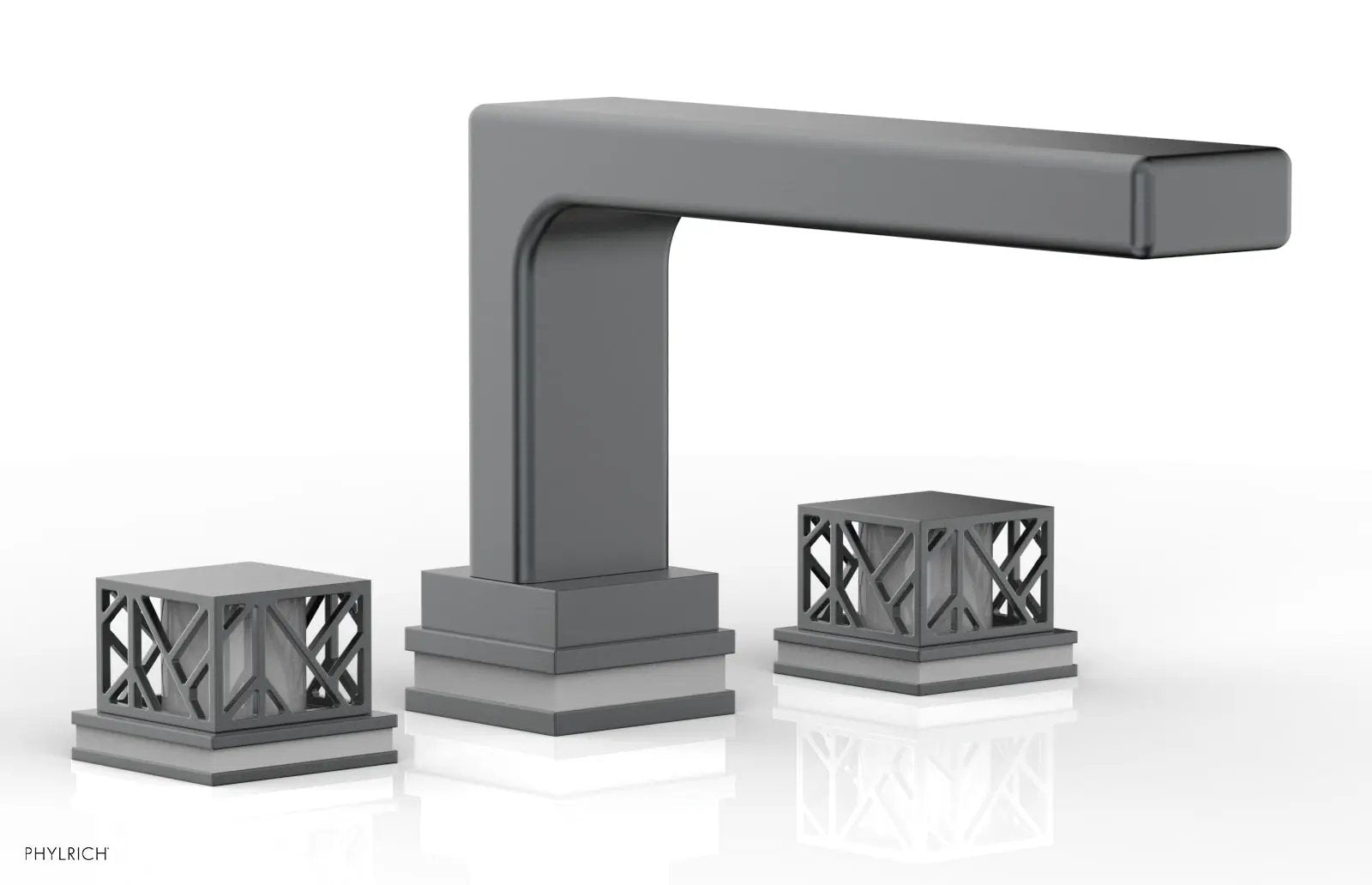 Phylrich JOLIE Deck Tub Set - Square Handles with "Grey" Accents by Phylrich
