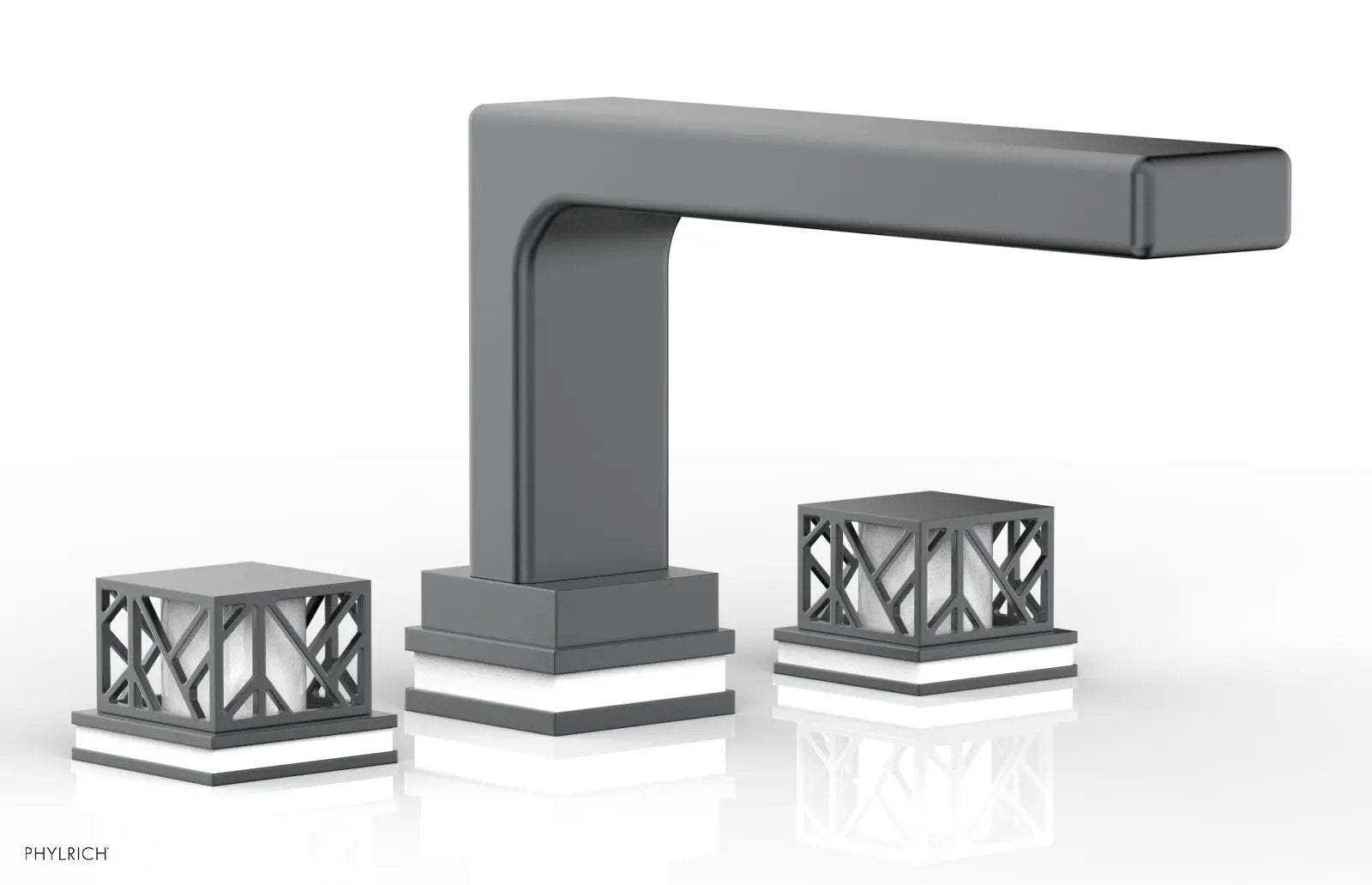 Phylrich JOLIE Deck Tub Set - Square Handles with "White" Accents by Phylrich