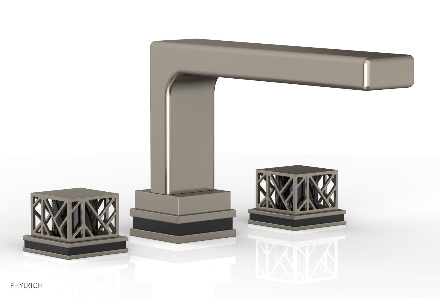 Phylrich JOLIE Deck Tub Set - Square Handles with "Black" Accents