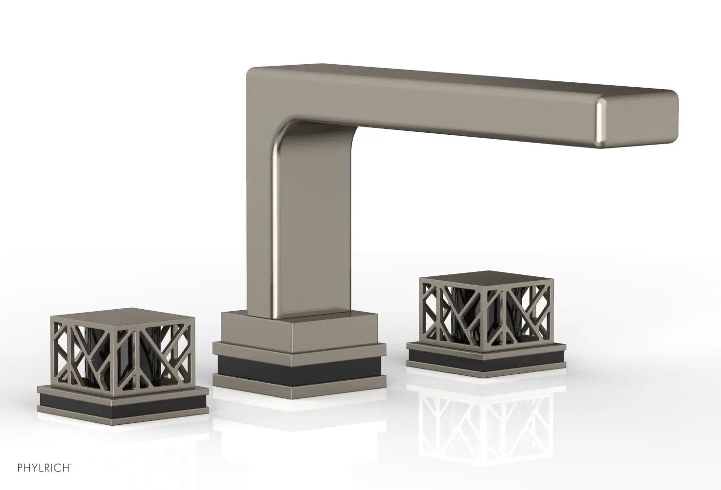 Phylrich JOLIE Deck Tub Set - Square Handles with "Black" Accents by Phylrich