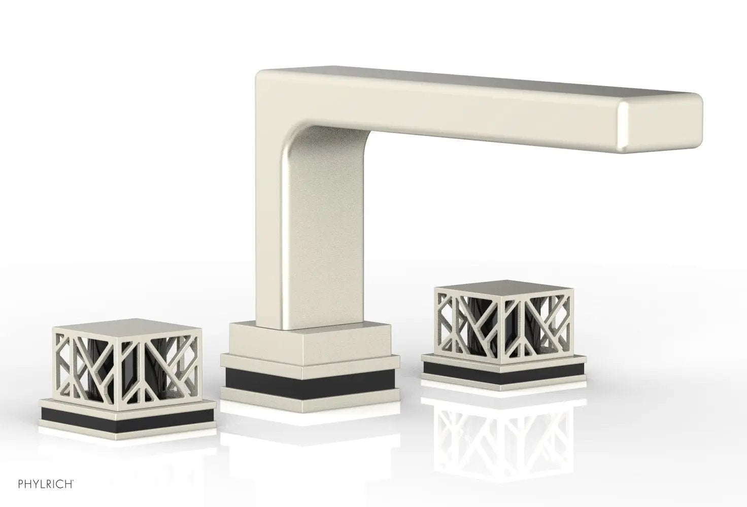 Phylrich JOLIE Deck Tub Set - Square Handles with "Black" Accents by Phylrich