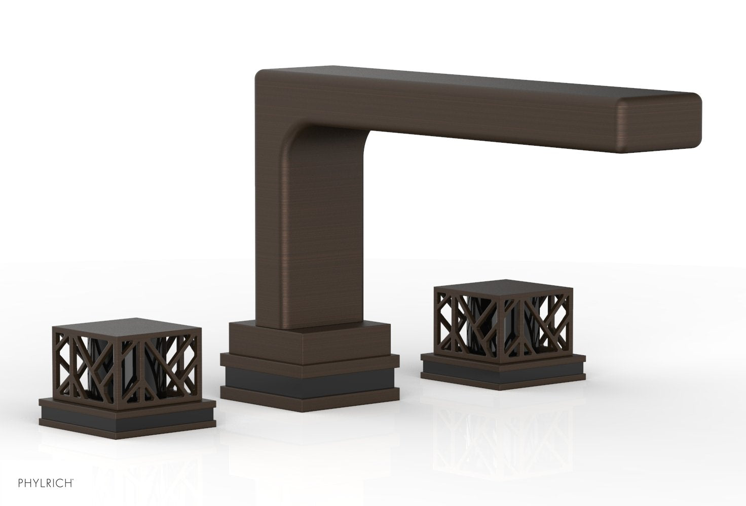 Phylrich JOLIE Deck Tub Set - Square Handles with "Black" Accents