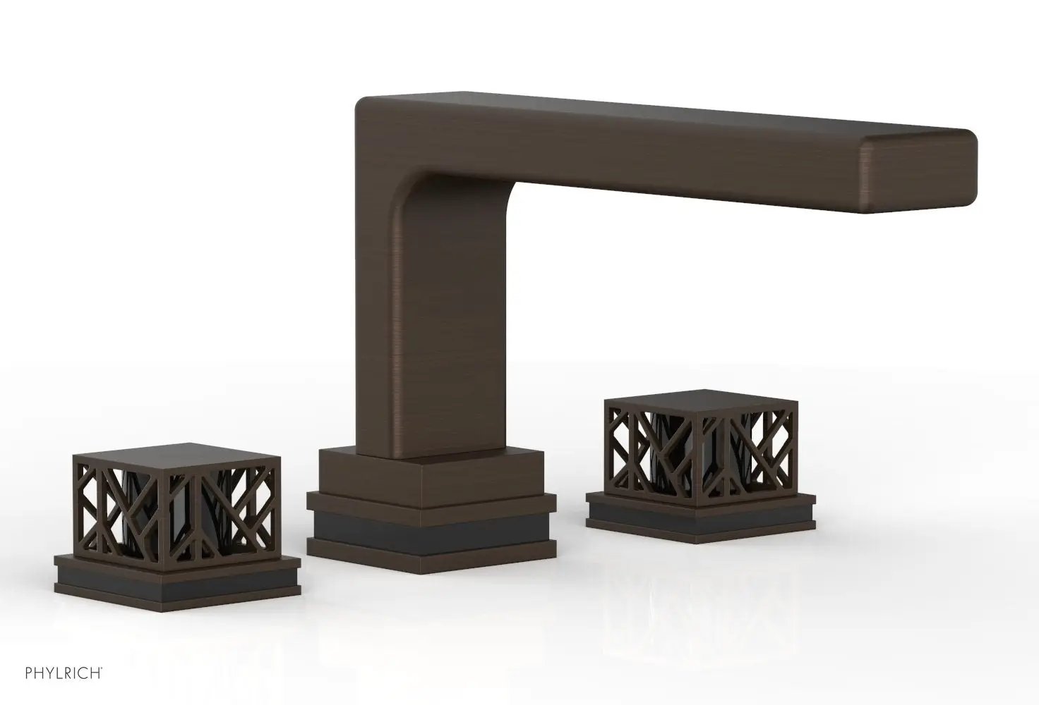 Phylrich JOLIE Deck Tub Set - Square Handles with "Black" Accents by Phylrich