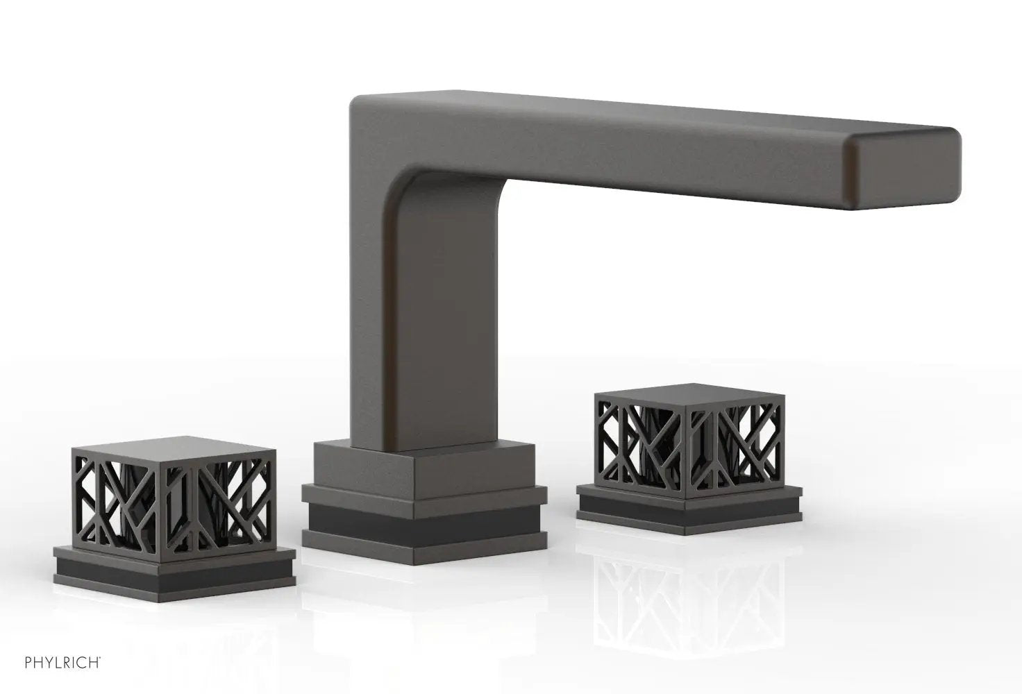 Phylrich JOLIE Deck Tub Set - Square Handles with "Black" Accents by Phylrich