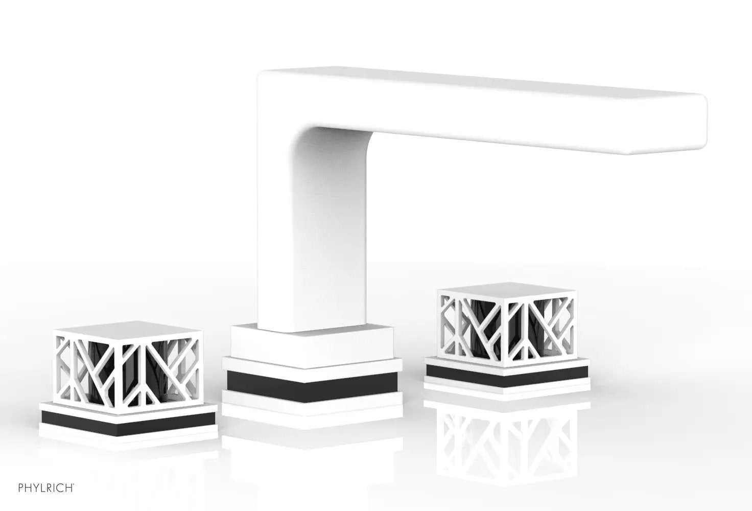 Phylrich JOLIE Deck Tub Set - Square Handles with "Black" Accents by Phylrich
