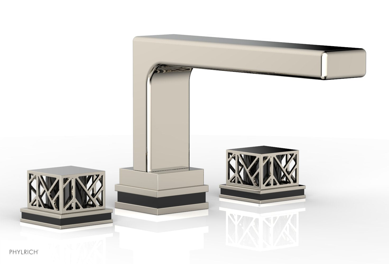 Phylrich JOLIE Deck Tub Set - Square Handles with "Black" Accents