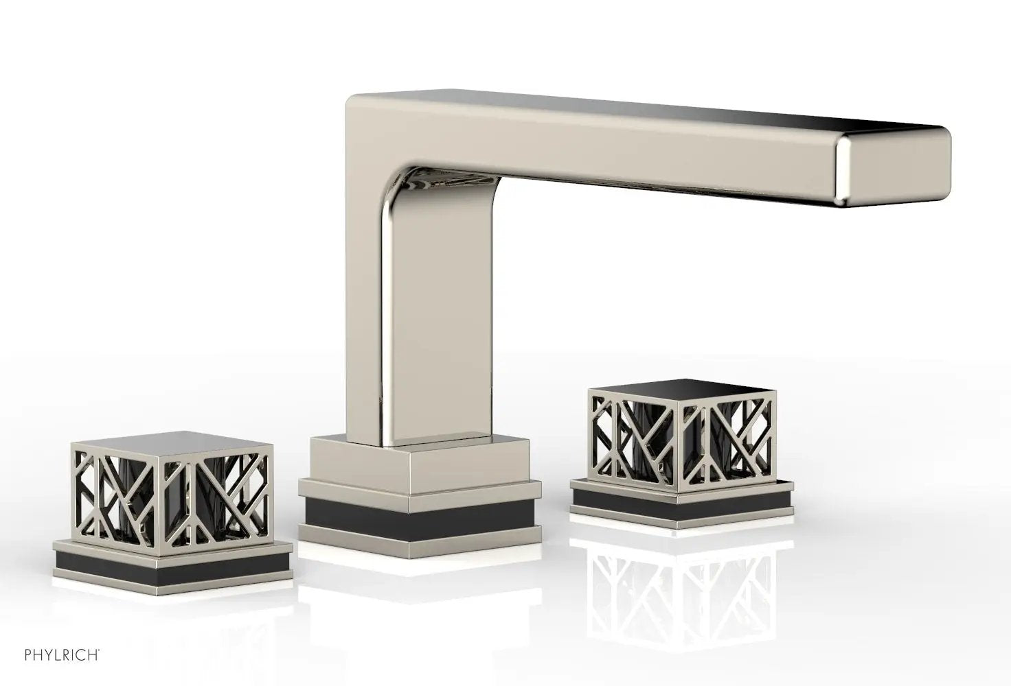 Phylrich JOLIE Deck Tub Set - Square Handles with "Black" Accents by Phylrich