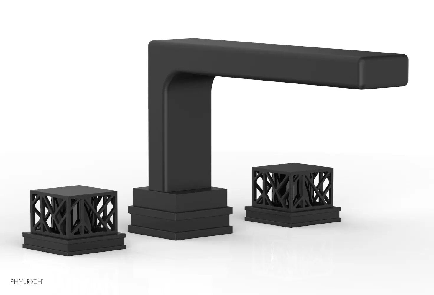 Phylrich JOLIE Deck Tub Set - Square Handles with "Black" Accents by Phylrich