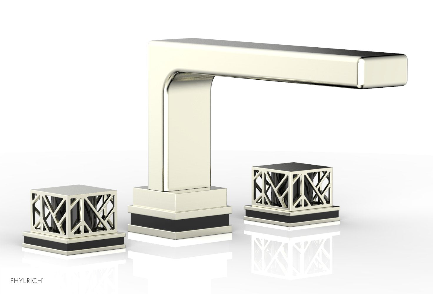 Phylrich JOLIE Deck Tub Set - Square Handles with "Black" Accents