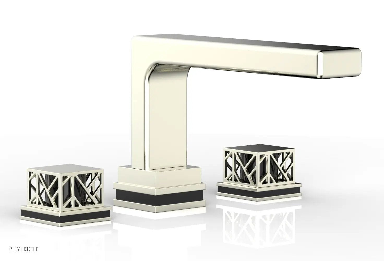 Phylrich JOLIE Deck Tub Set - Square Handles with "Black" Accents by Phylrich
