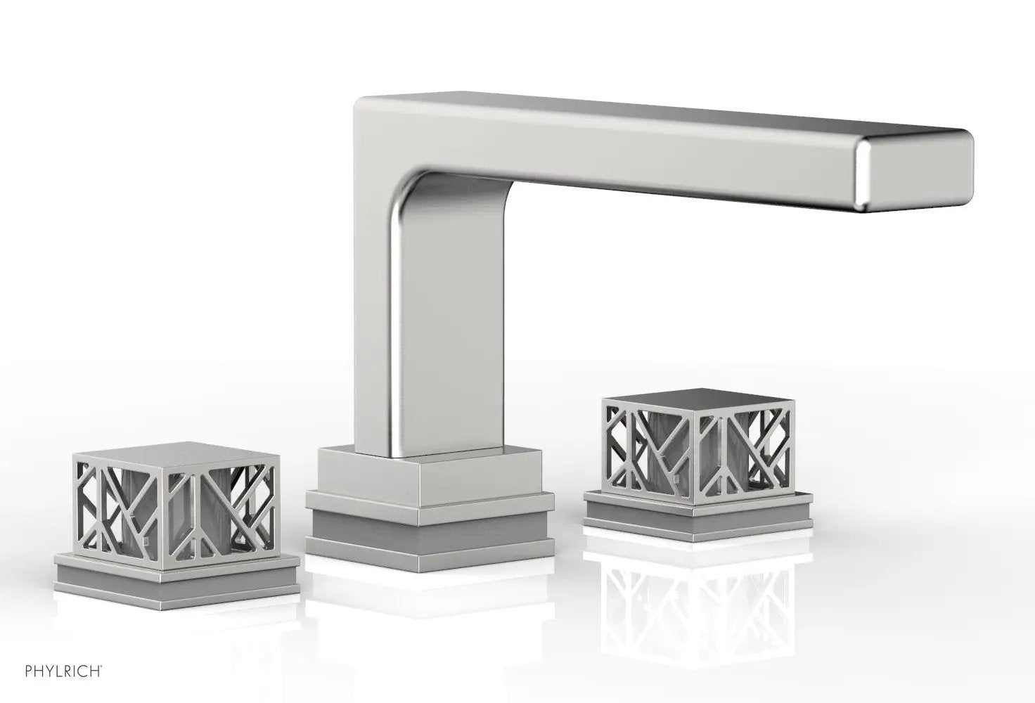 Phylrich JOLIE Deck Tub Set - Square Handles with "Grey" Accents by Phylrich