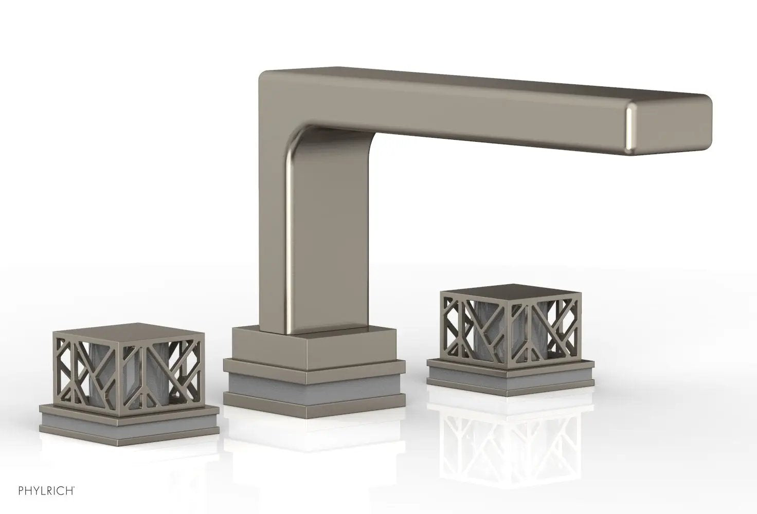 Phylrich JOLIE Deck Tub Set - Square Handles with "Grey" Accents by Phylrich