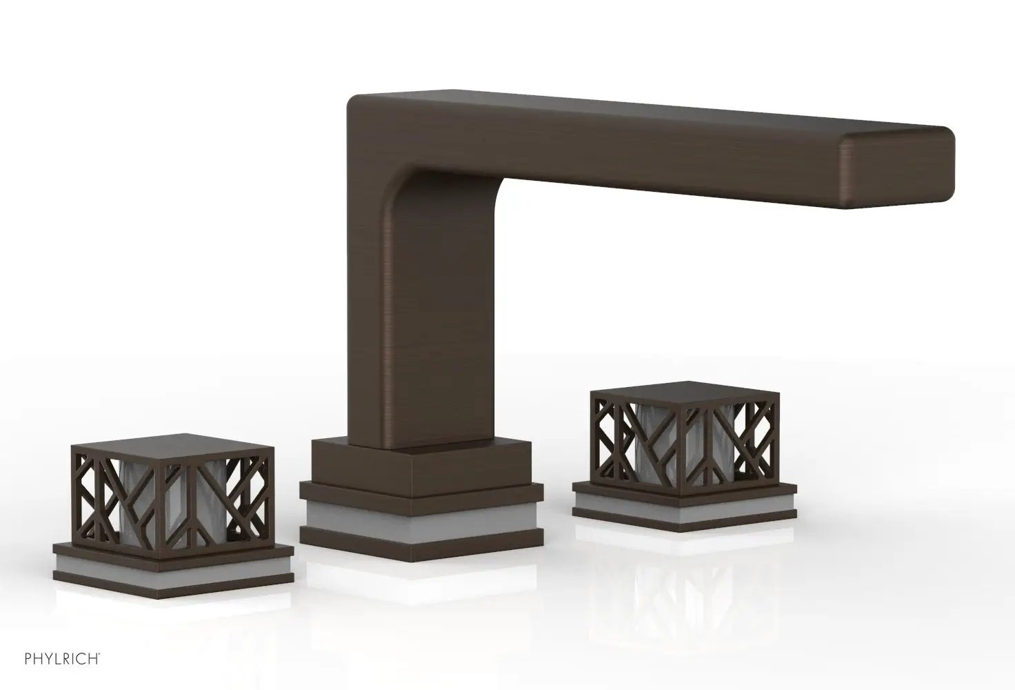 Phylrich JOLIE Deck Tub Set - Square Handles with "Grey" Accents by Phylrich