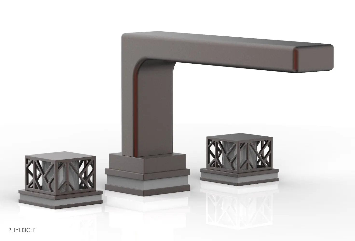 Phylrich JOLIE Deck Tub Set - Square Handles with "Grey" Accents by Phylrich