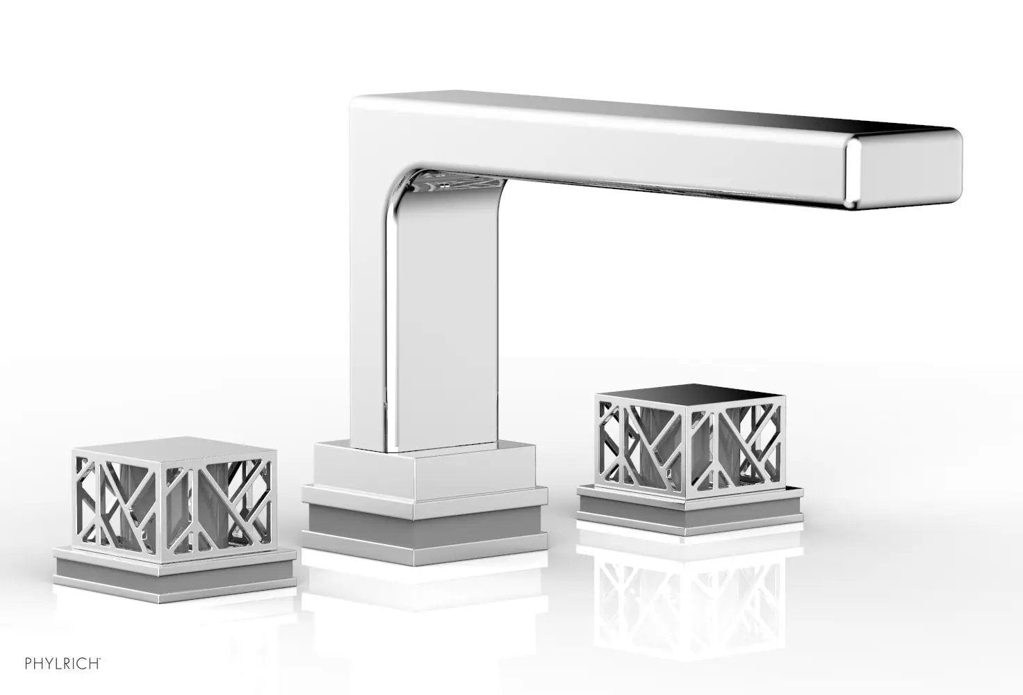 polished chrome deck tub set
