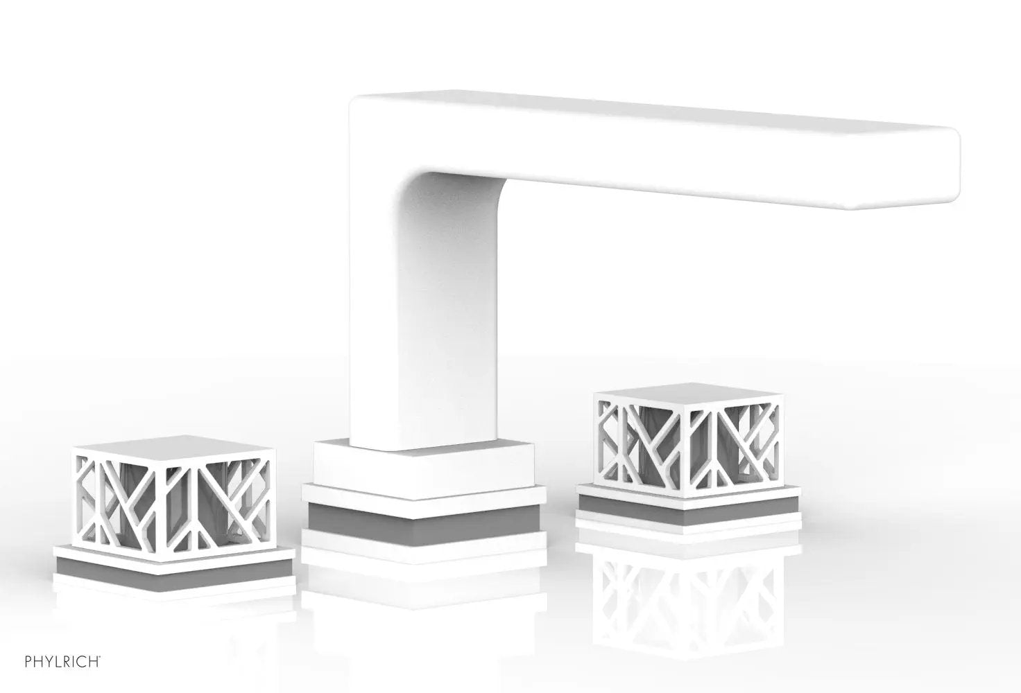 Phylrich JOLIE Deck Tub Set - Square Handles with "Grey" Accents by Phylrich