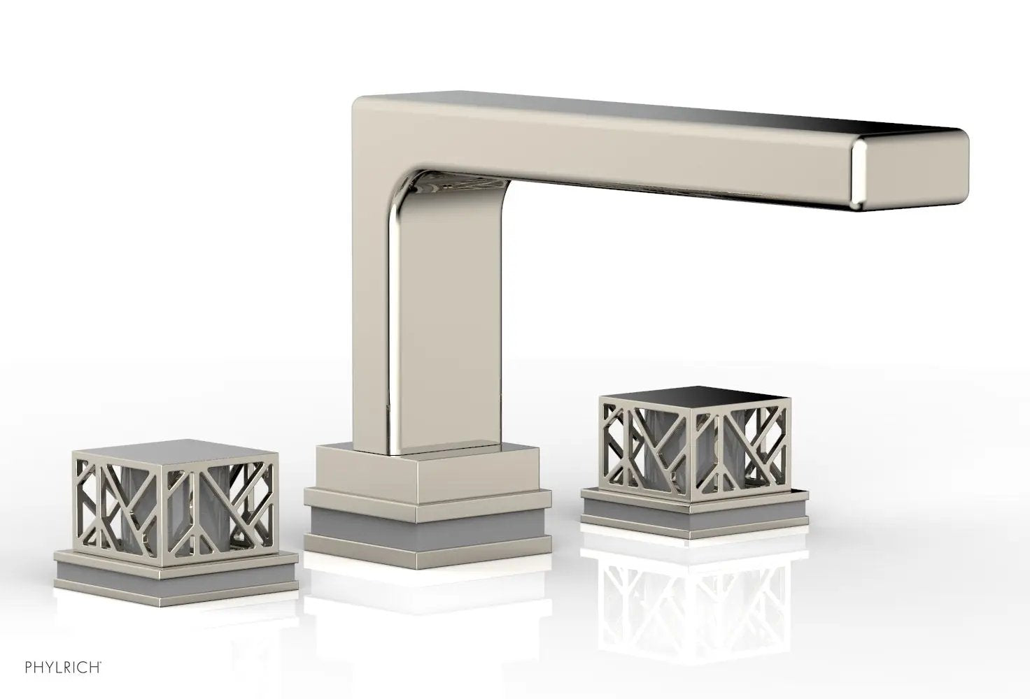 Phylrich JOLIE Deck Tub Set - Square Handles with "Grey" Accents by Phylrich