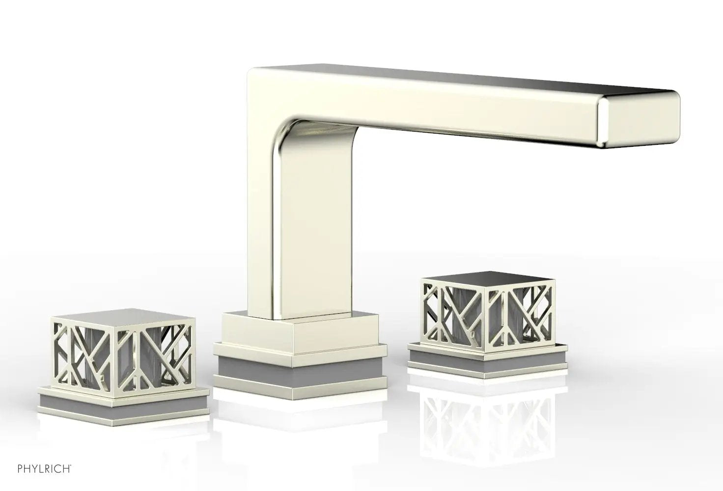 Phylrich JOLIE Deck Tub Set - Square Handles with "Grey" Accents by Phylrich