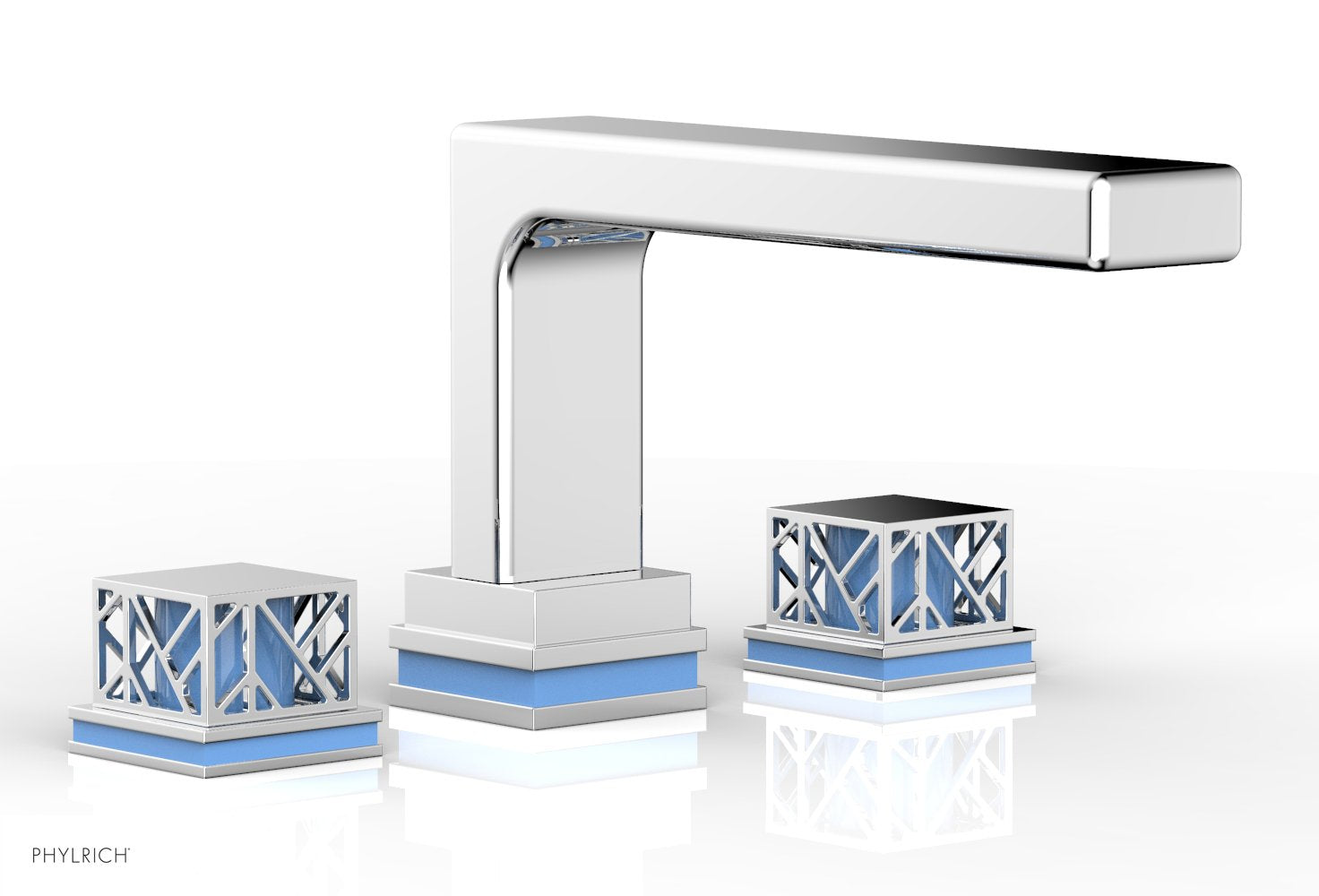 polished chrome deck tub set