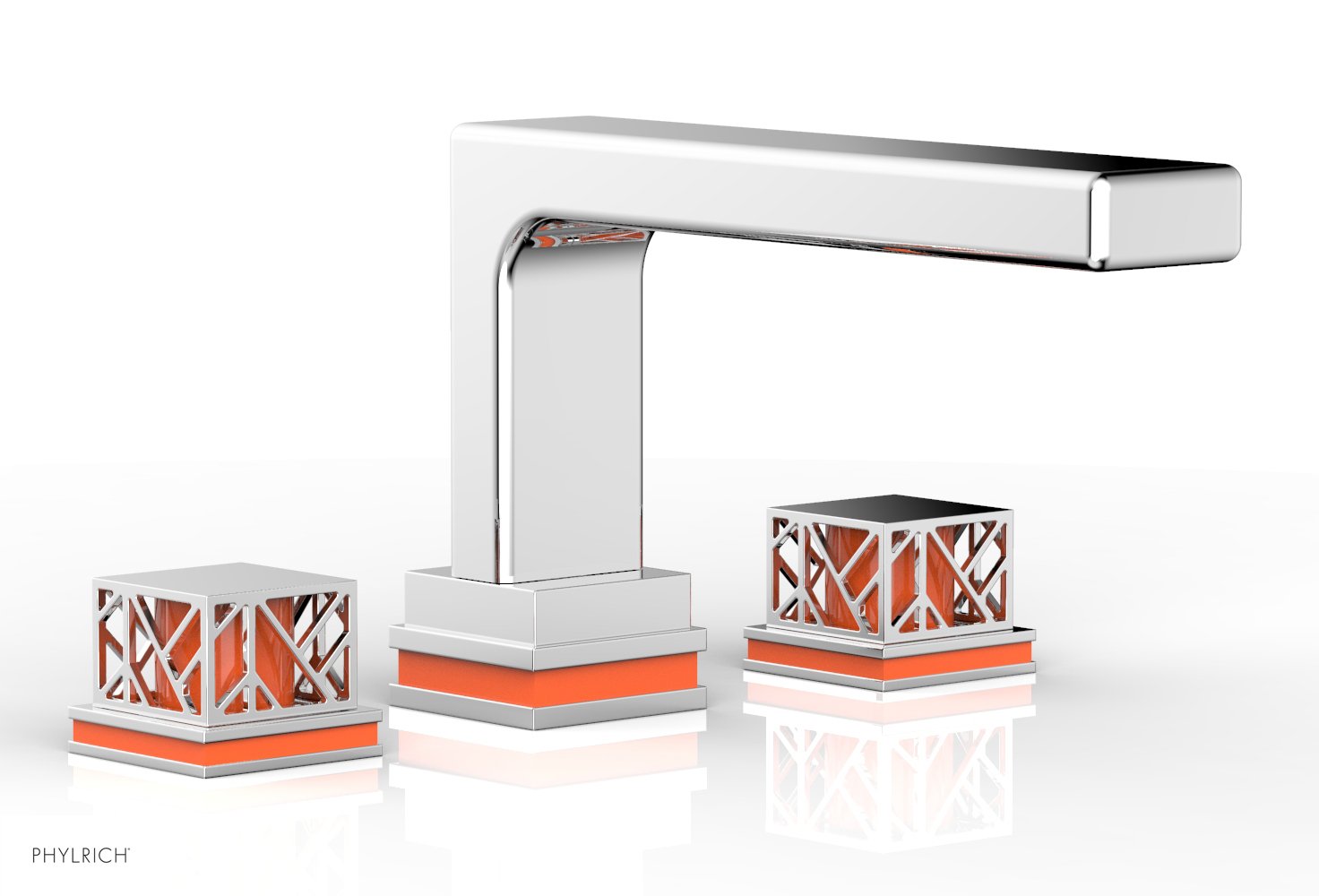 polished chrome deck tub set