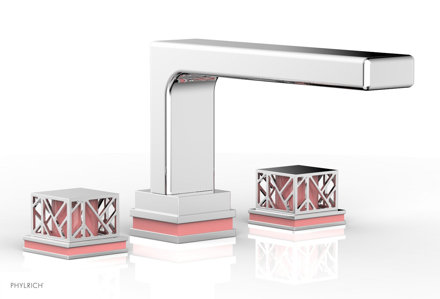 polished chrome deck tub set